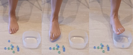 Ejercicio de recogida de canicas drjordijimenez