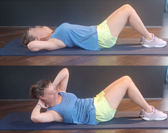 Ejercicio de abdominales cruzados manos-nuca drjordijimenez