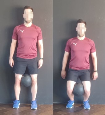 Ejercicio de sentadilla con balón drjordijimenez